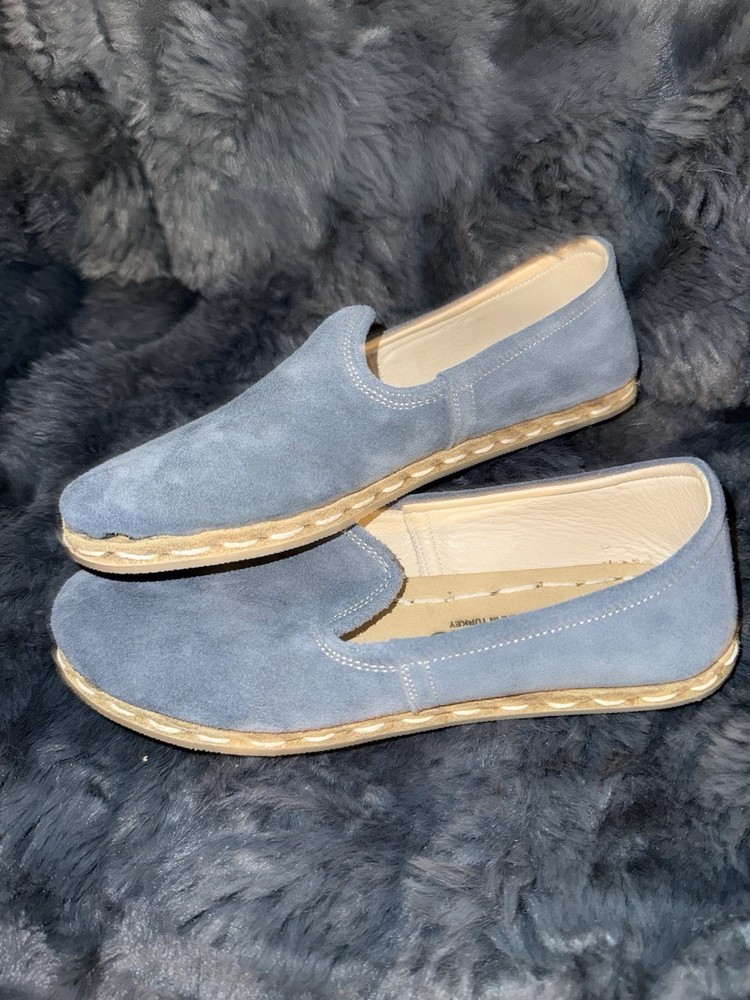 Atlantis Handmade Turkish Leather Slip-Ons, Black, Size 5.5