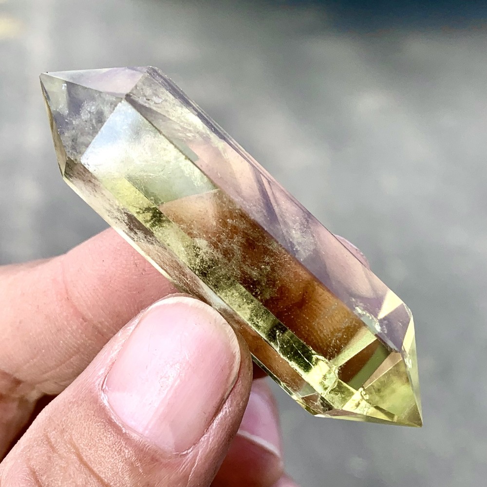 20G Natural Citrine Quartz Obelisk Crystal Double Point Wand Reiki Healing Gem