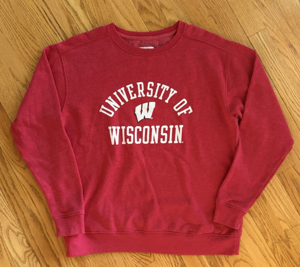 Wisconsin Badgers Small Fleece lined Crewneck Sweatshirt League Collegiate Wear