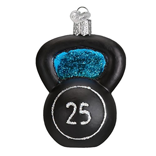 Old World Christmas Kettlebell Weight Glass Ornament with Free Box 44099