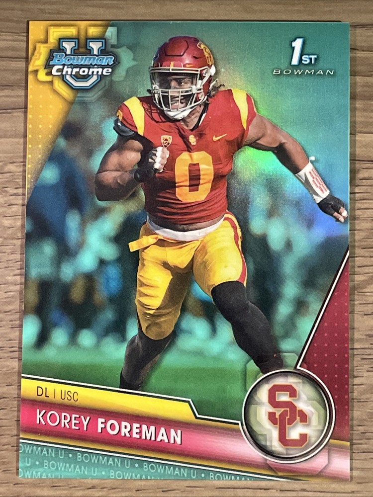 2023 Bowman Chrome University Aqua #190 Korey Foreman /299