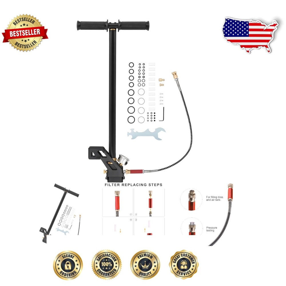 Portable 4500 psi High Pressure Air Pump - Compatible with PCP Rifles & Pistols