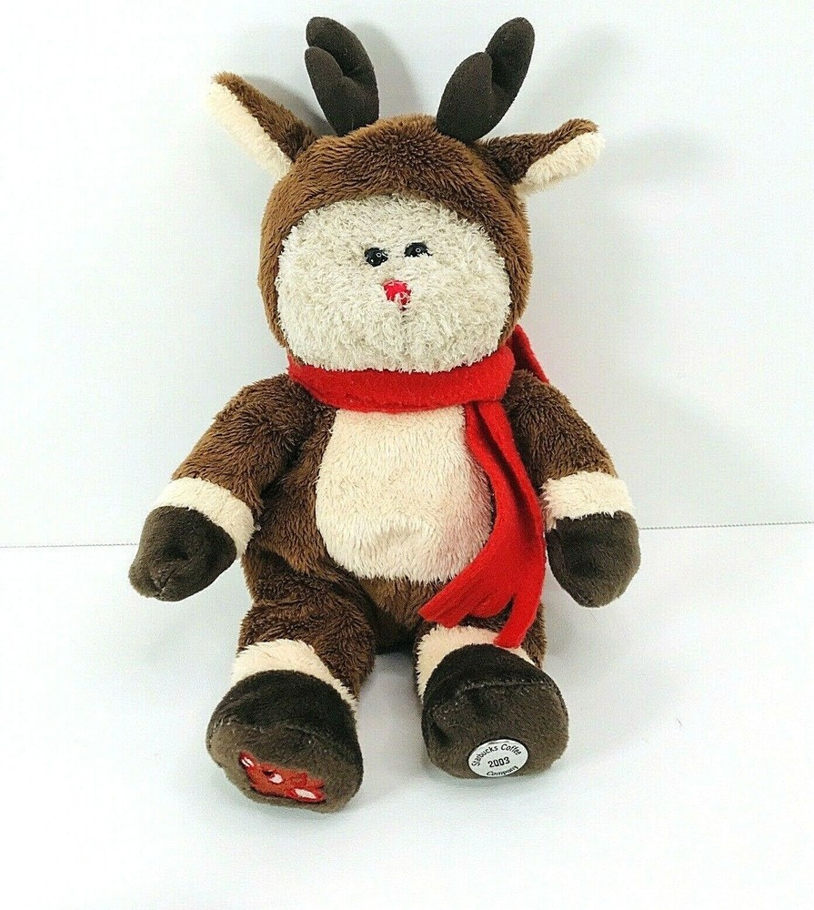 2003 Starbucks Bearista Rudolph Red Nose Reindeer Plush 28th Edition