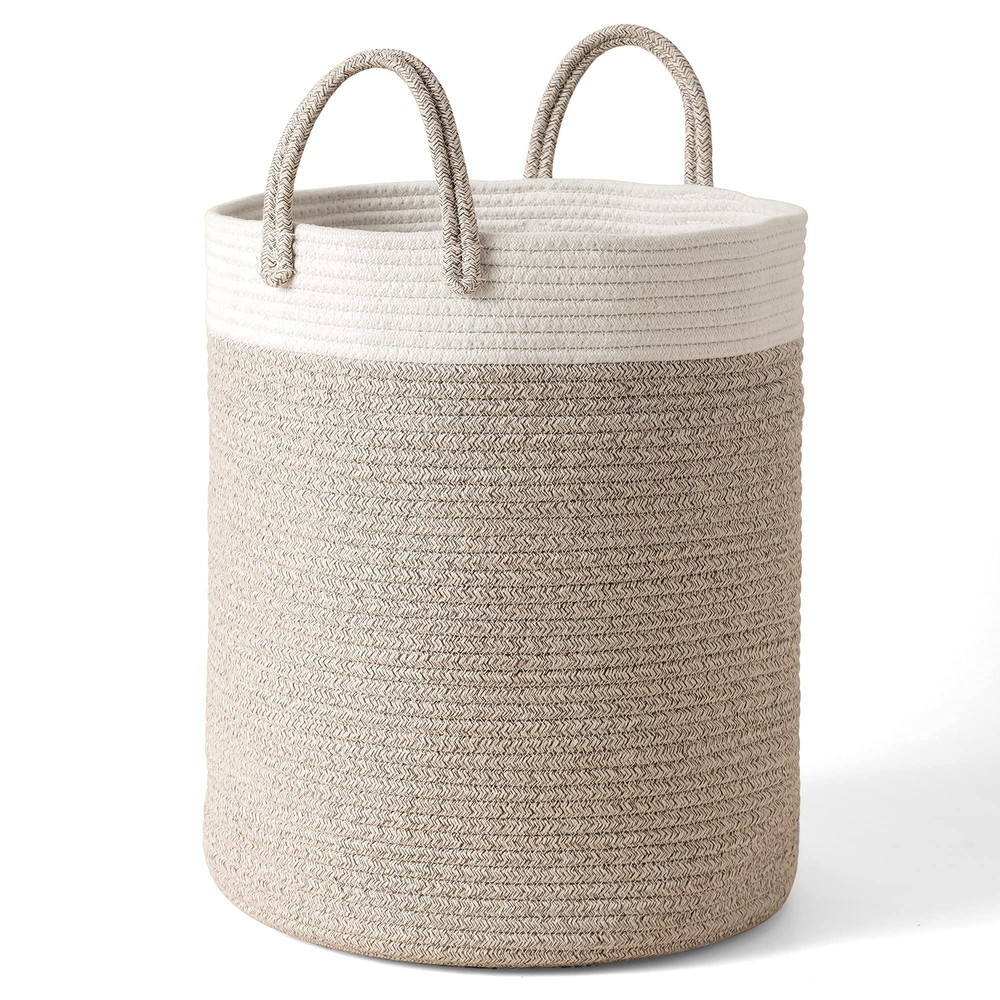 LA JOLIE MUSE 16x Woven Cotton Storage Basket Rope Organizer Large Multipurpose Bin