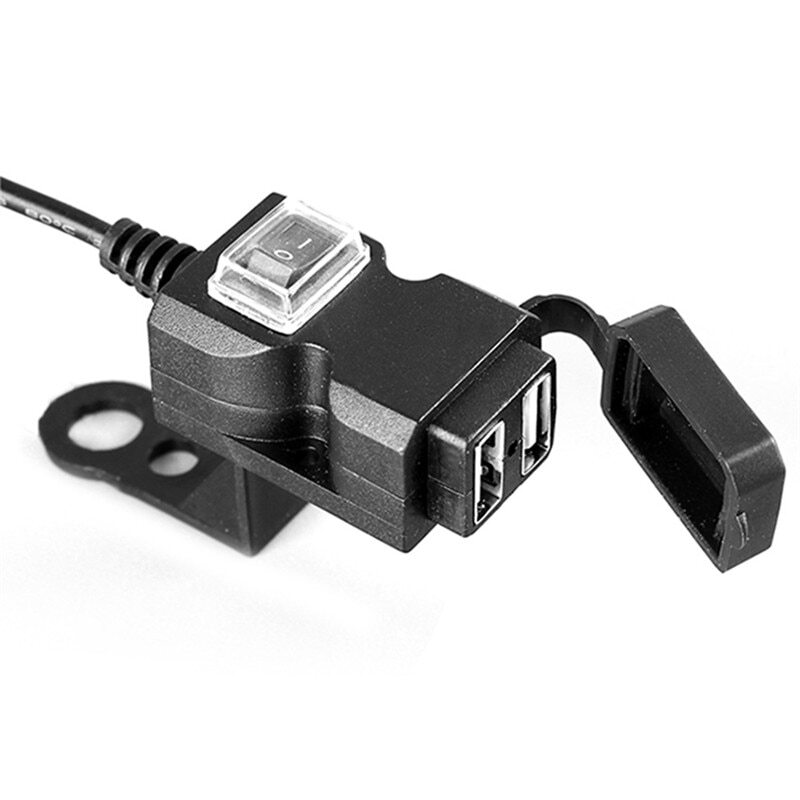 Motorcycle Dual USB Charger Adapter for Phone Power Supply Socket