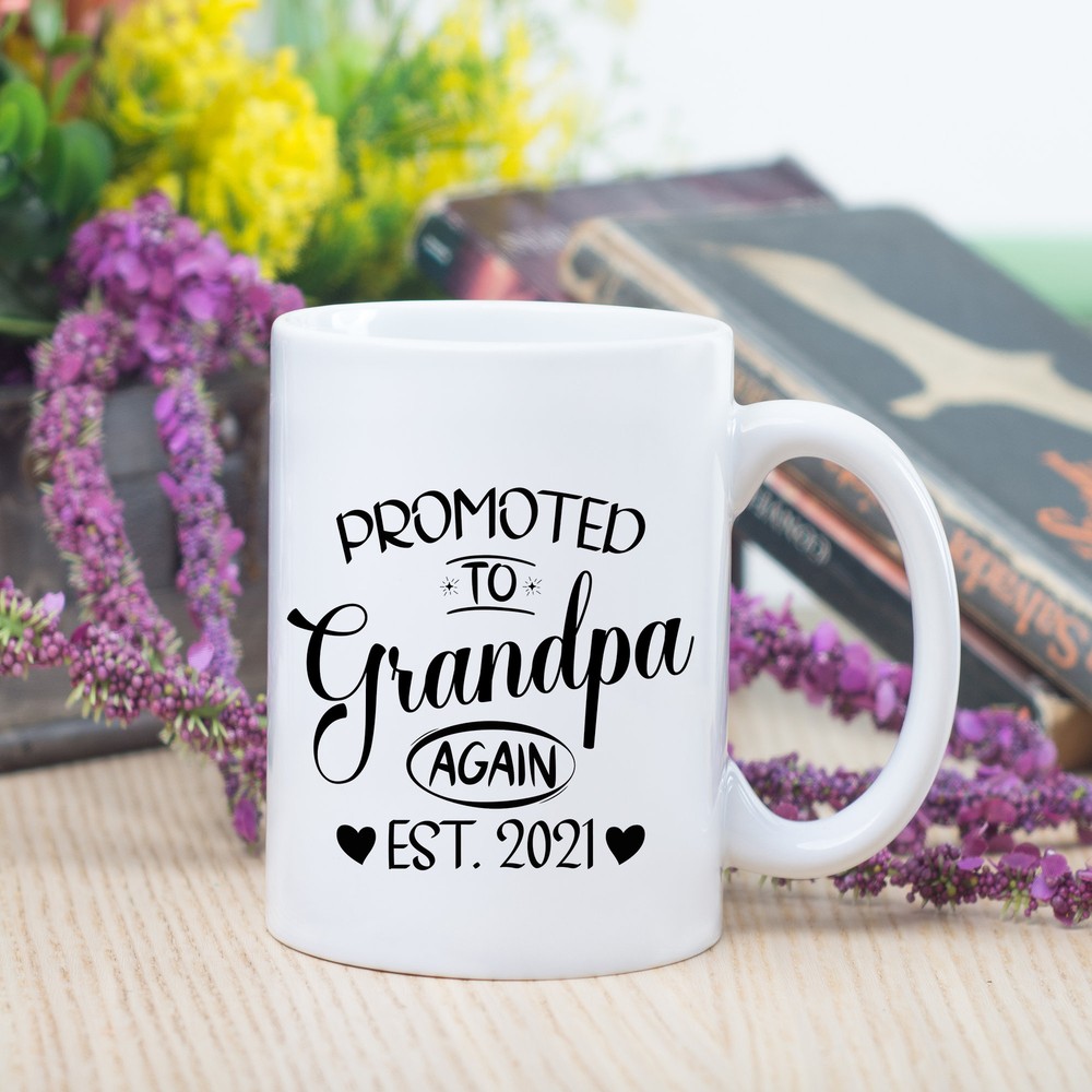 New Grandpa Gift Pregnancy Reveal Mugcoffee Mug Grandpa Again  Baby Announcement