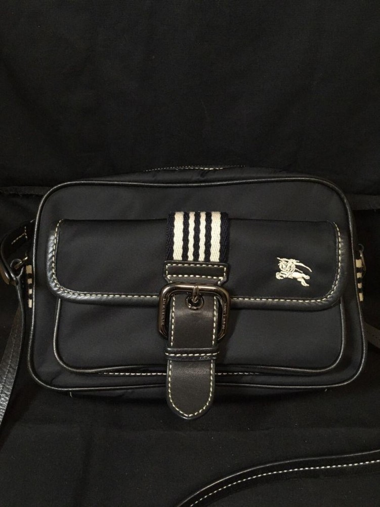 Burberry Shoulder Bag Nova Check Canvas Black Authentic F1113592