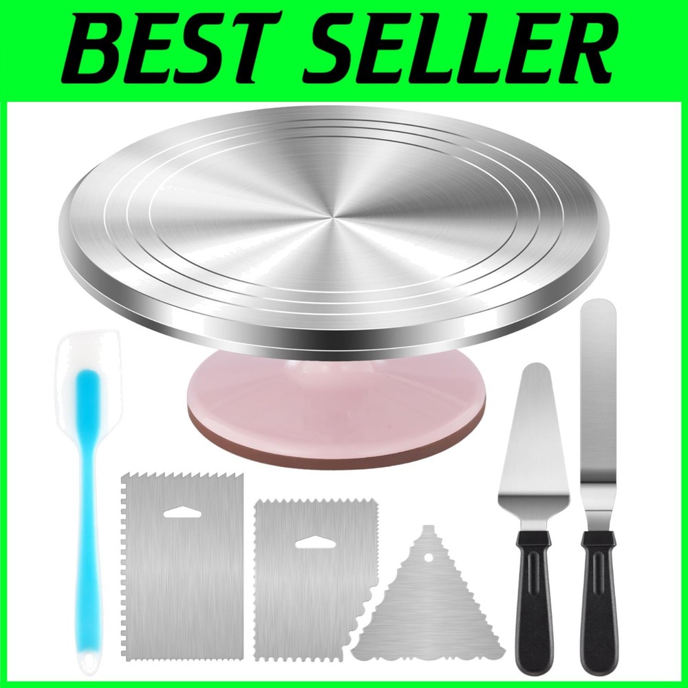 Aluminium Cake Turntable Set, Baking Tools with Re