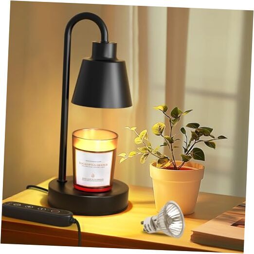 Candle Warmer Lamp,Dimmable Candle Warmer Light,Warm White Electric Black