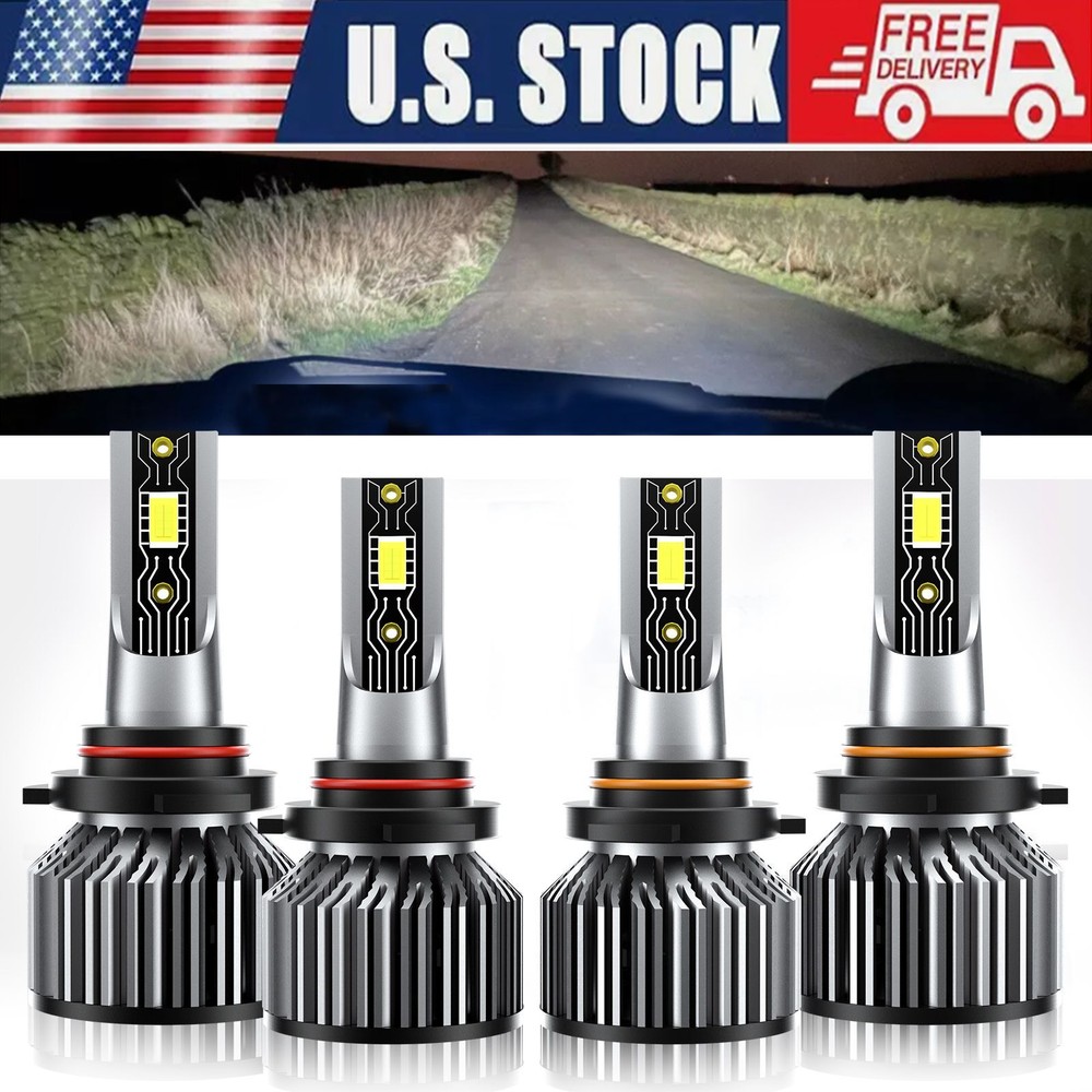 4x 9005 9006 Combo LED Headlight High Low Beam Bulbs For BMW 325iX 1988-1989