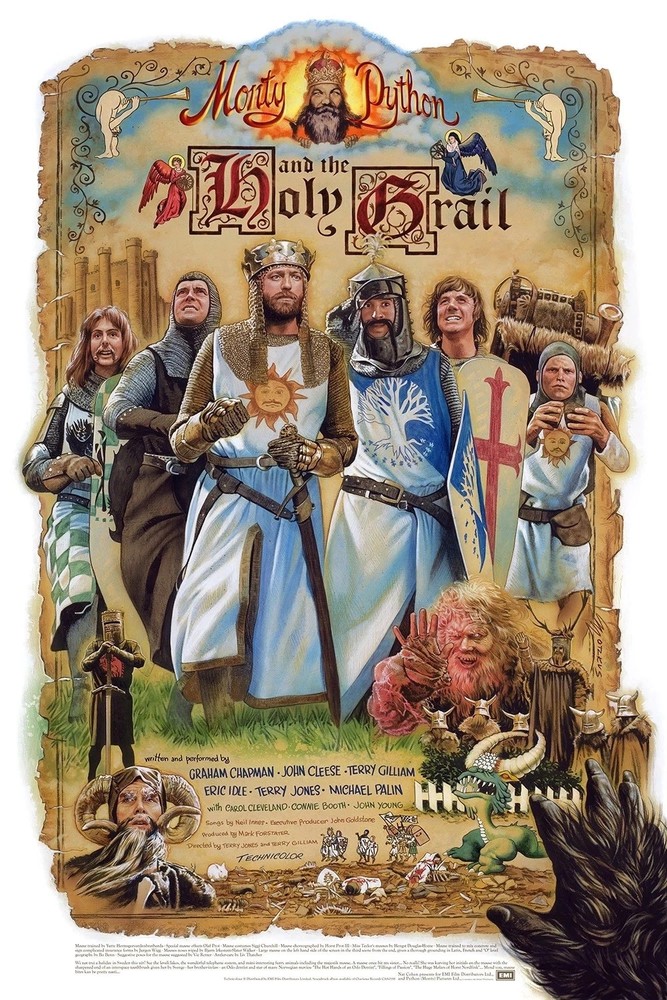 2023 Monty Python Holy Grail Poster Unframed Wall Art