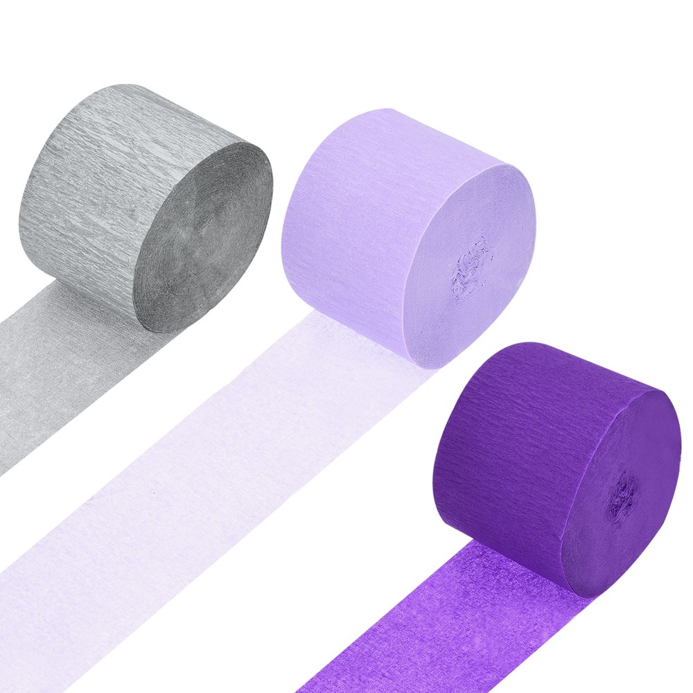Purple Scheme Paper Streamers - 1.8 Inch x 82 Feet / 6 Roll