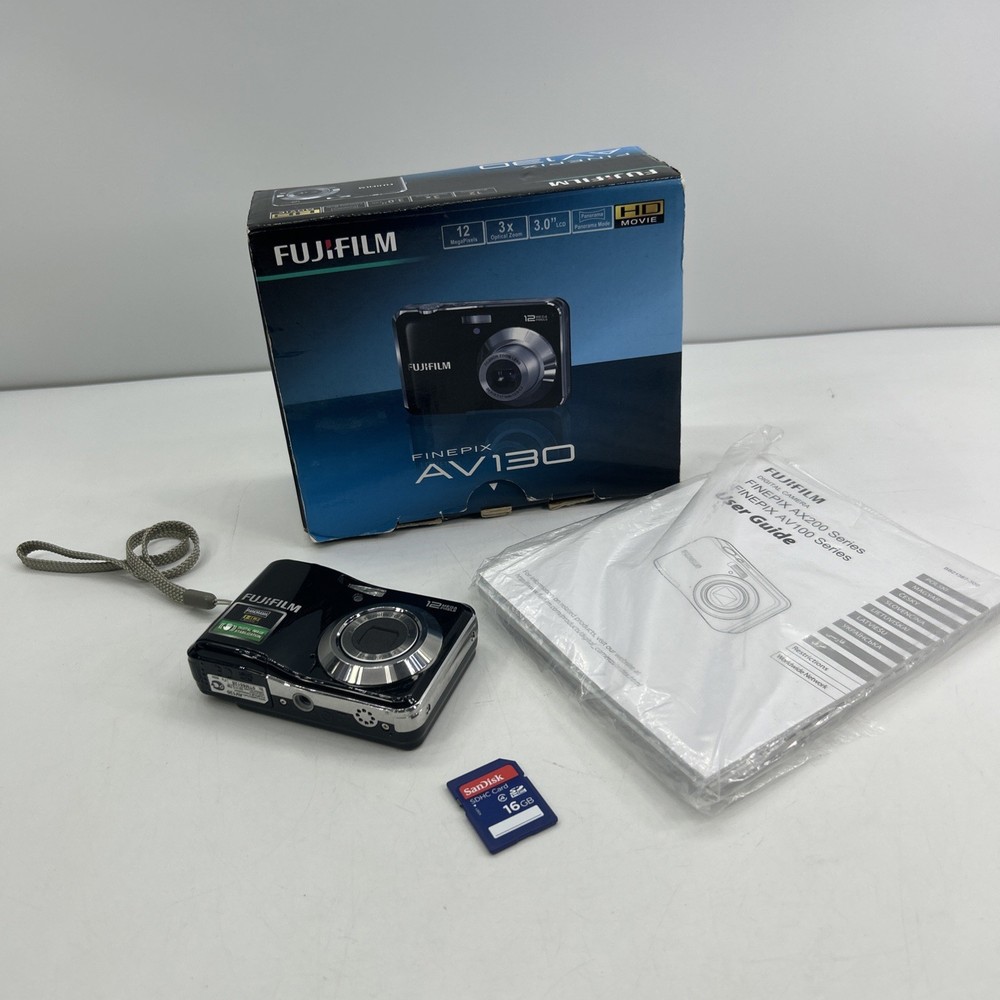 Fujifilm FinePix AV130 12MP Digital Camera Black with 16GB Memory Card