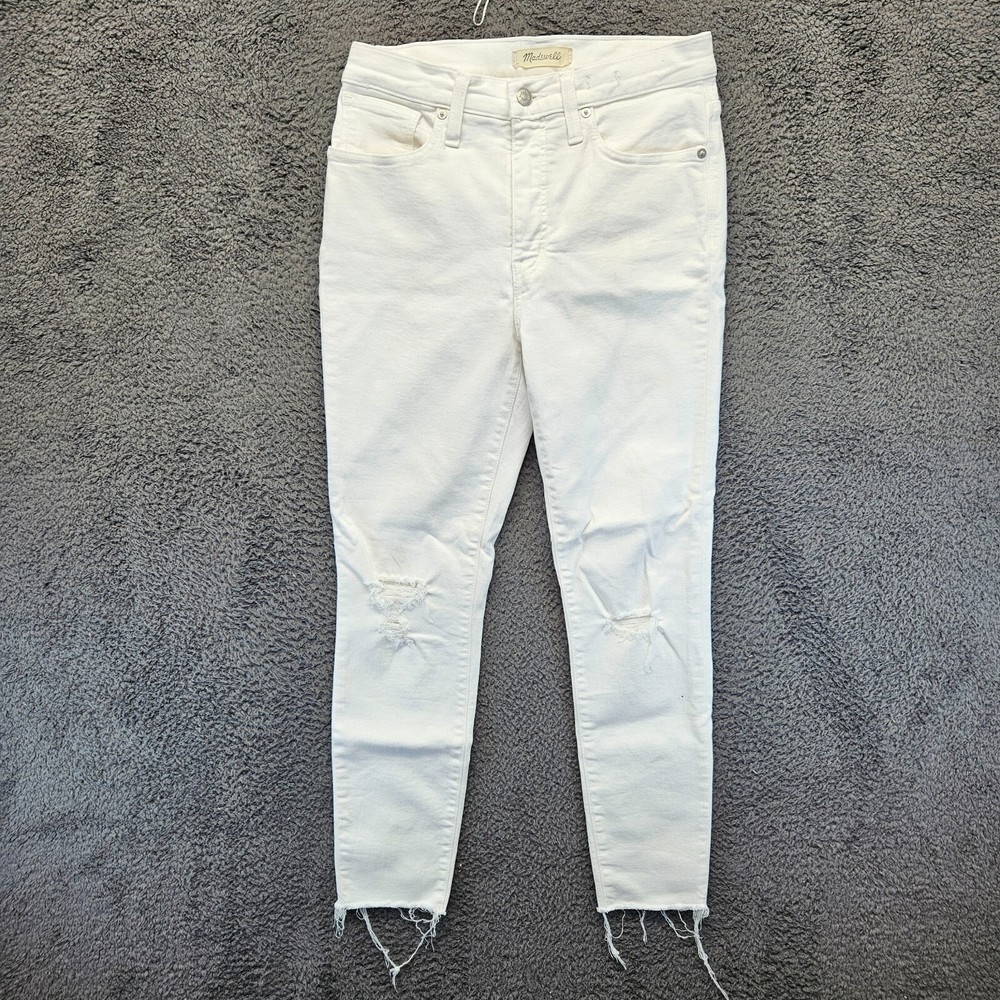 Madewell Women Size 28 White 9 Inch High-Rise Skinny Crop Jeans