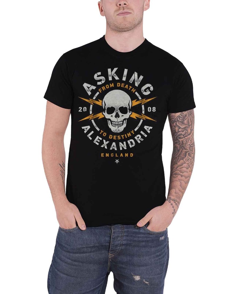 Official Asking Alexandria Danger Band Logo Black Mens T Shirt
