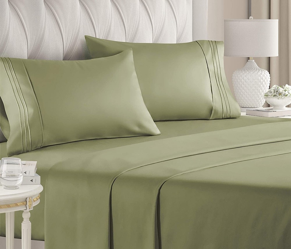4-Piece KING size Bed Sheet Set – SAGE GREEN - Ultra Soft, Deep Pocket