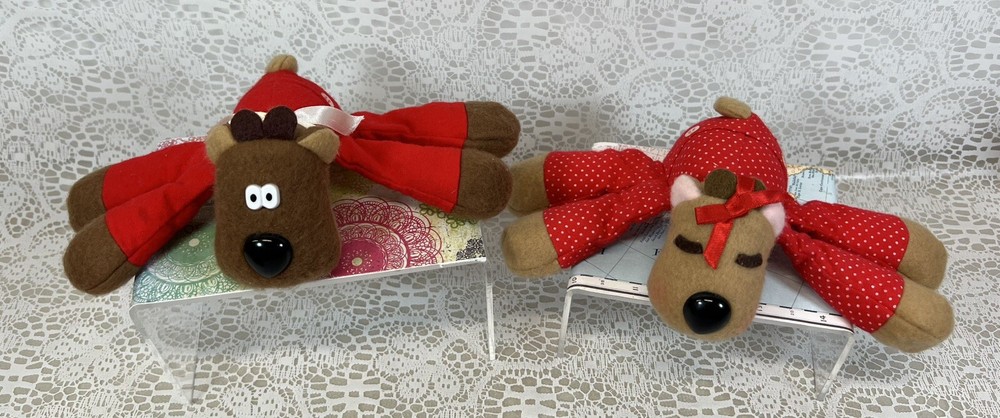 Vintage Hallmark Randy & Ramona Reindeer Beanbag Plush 9