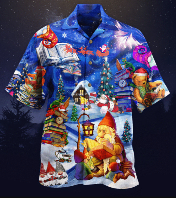Christmas Reading Book Make Me Happy hawaiian shirt aloha winter christmas 3d