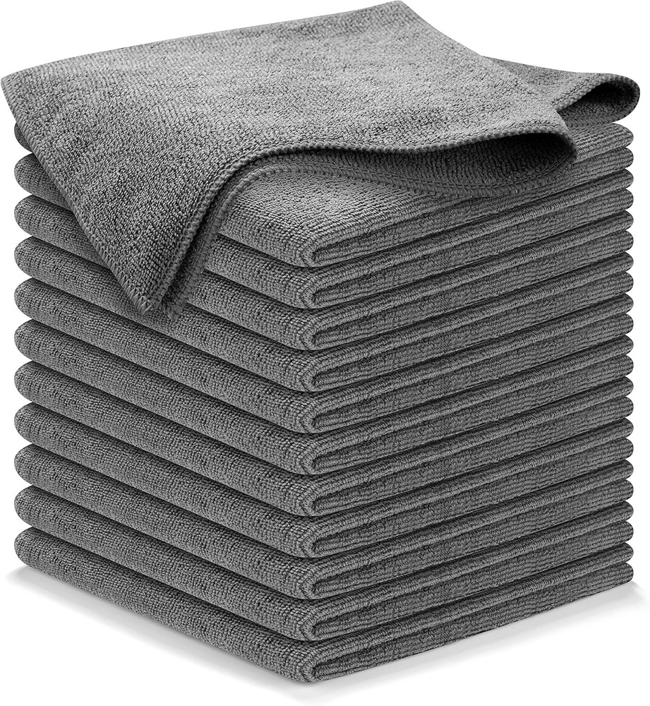 USANOOKS Microfiber Cleaning Cloth Grey - 12 Pcs (12.5