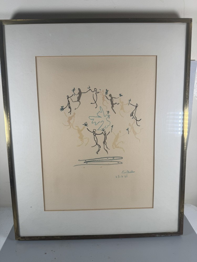 Vintage 1960s Picasso Lithograph “La Ronde de la Paix” Dove of Peace 25.7.61