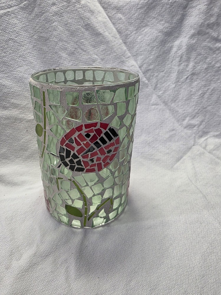Whimsical Mosaic Ladybug Vase by Tag Handcrafted Decor