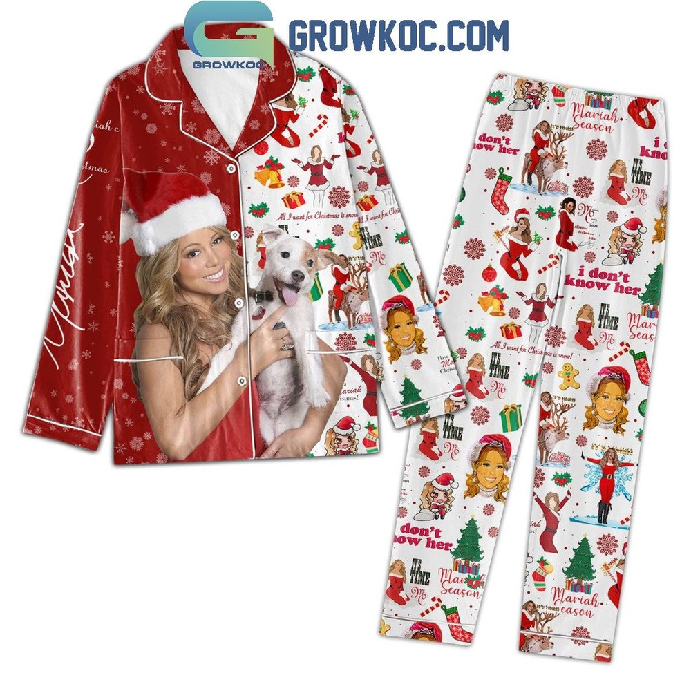 Mariah Carey Christmas Time Holiday Pajama Set in Polyester