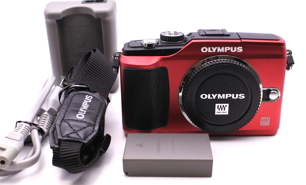 [Mint] OLYMPUS PEN E-PL2 Shots 1991 12.3MP Digital Camera Red Free Ship JP #217