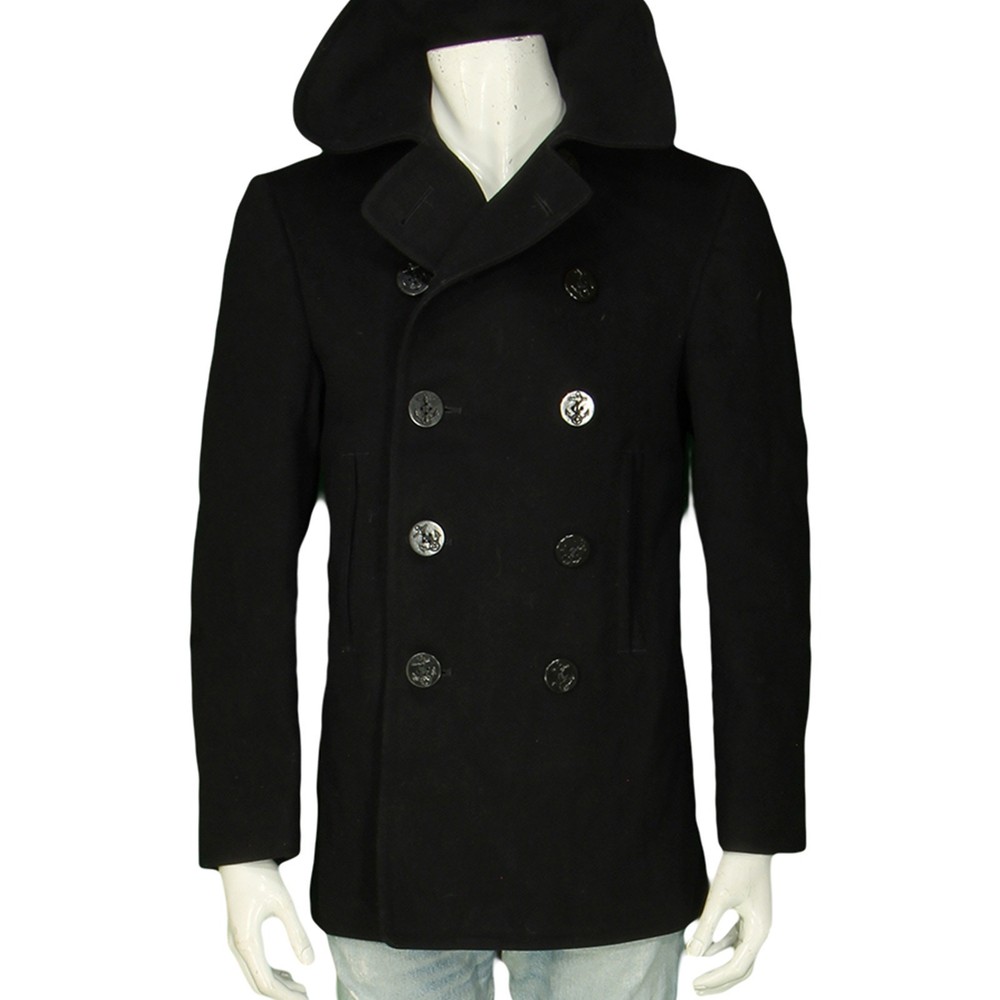 Vintage WWII USN Navy Military 10 Button Peacoat Pea Coat M