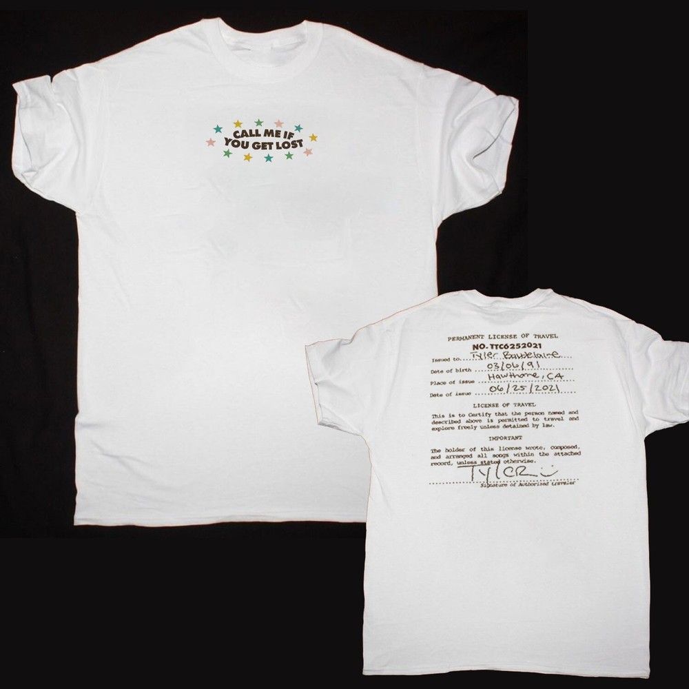 Call Me If You Get Lost T Shirt Tyler The Creator Band Tee White Tour