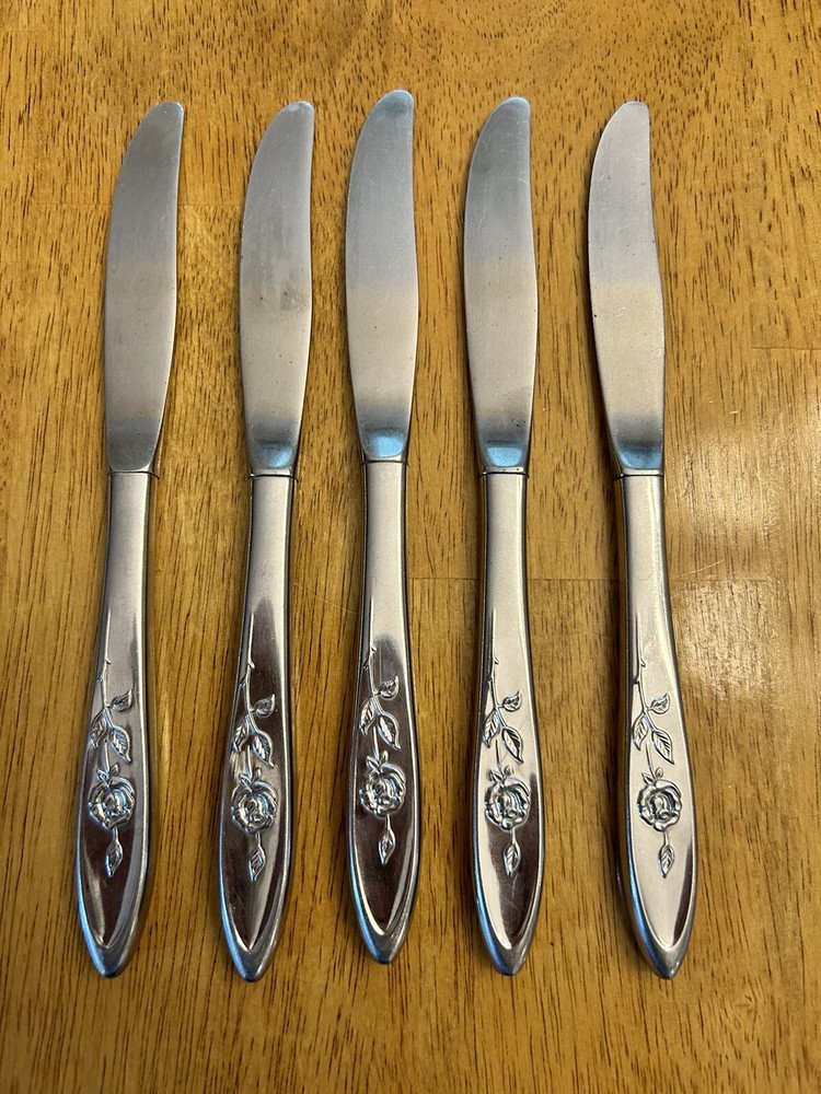 Vintage Set of 5 Oneida MY ROSE Community  Flatware Butter Knives