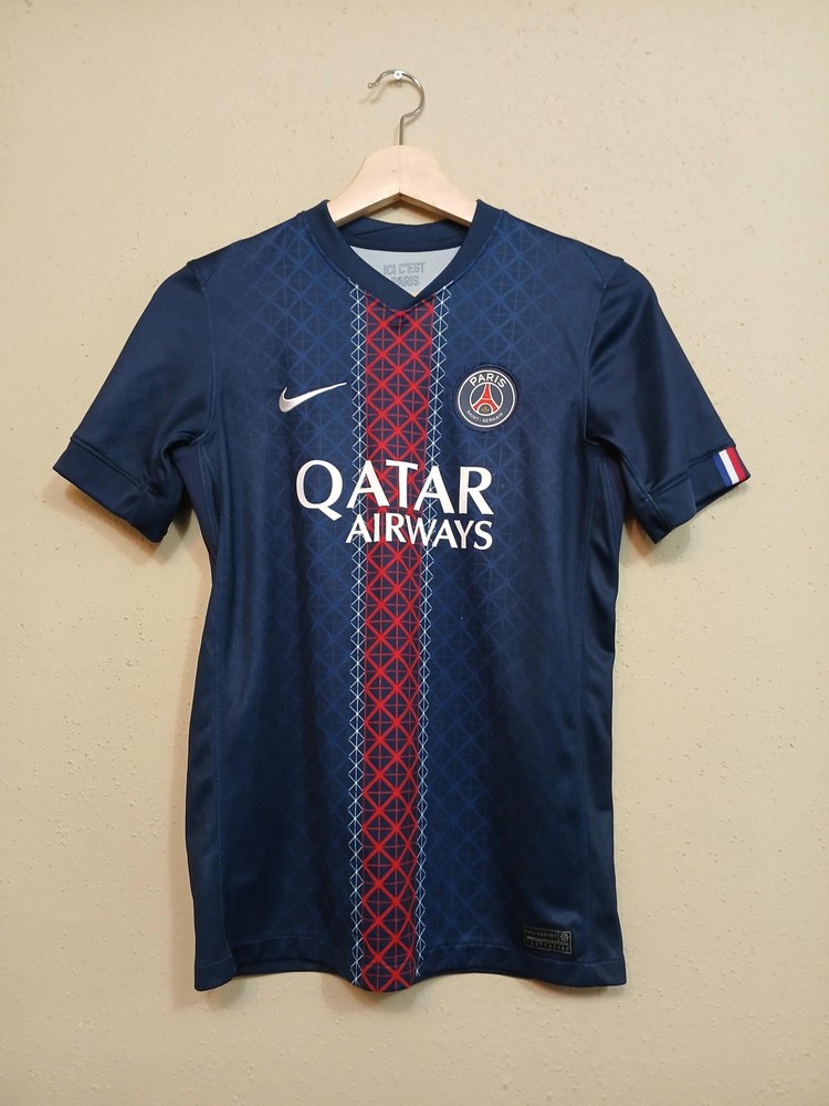Paris Saint-Germain Jersey Boys Large Blue Soccer Nike Dri Fit Qatar Airways