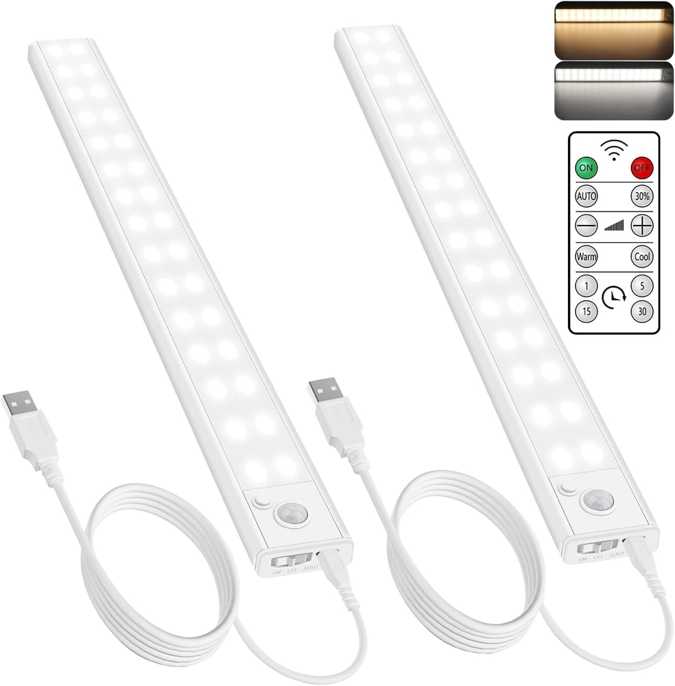 - 11.8 Inch under Cabinet Light, Motion Sensor Cordless Magnetic Closet Lighting