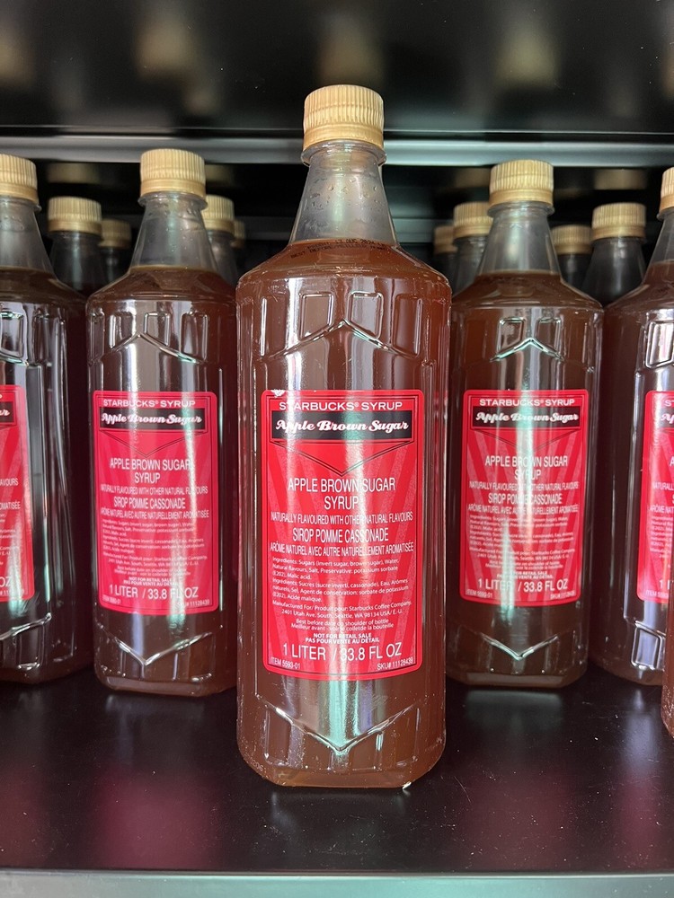 Seasonal Starbucks Apple Brown Sugar Syrup 1 Liter / 33.8 Fl oz, Best By 2/2025-image