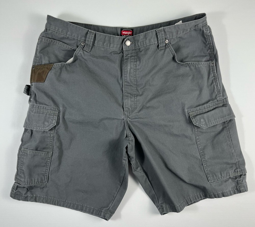 Wrangler Workwear Mens 40 Gray Cargo Utility Shorts