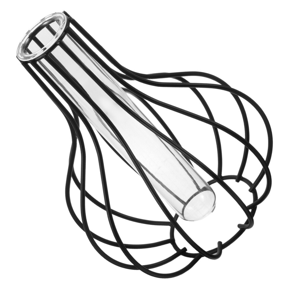 Elegant Glass Centerpiece Vase with Iron Stand for Desktops