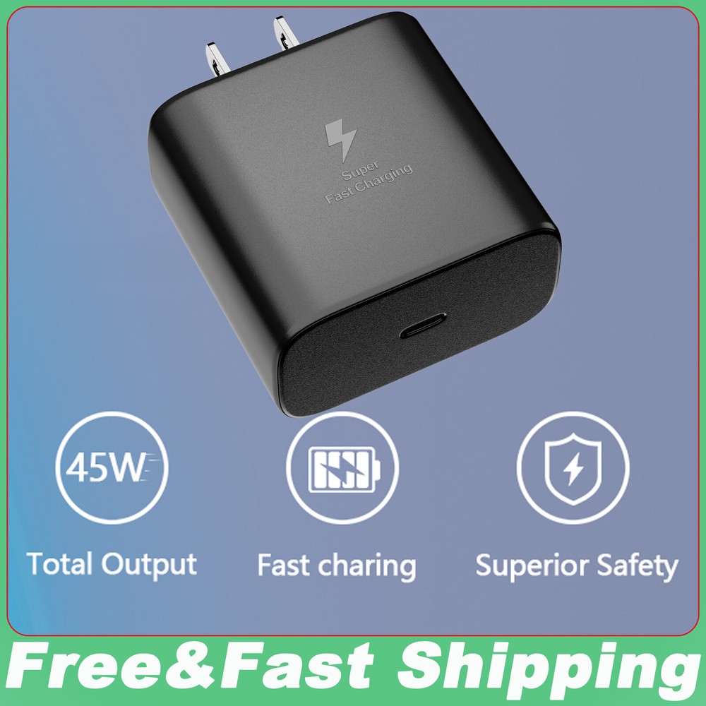 USB C 45W PD Super Fast Charger Wall Adapter Charging Block for Samsung S24/S24+