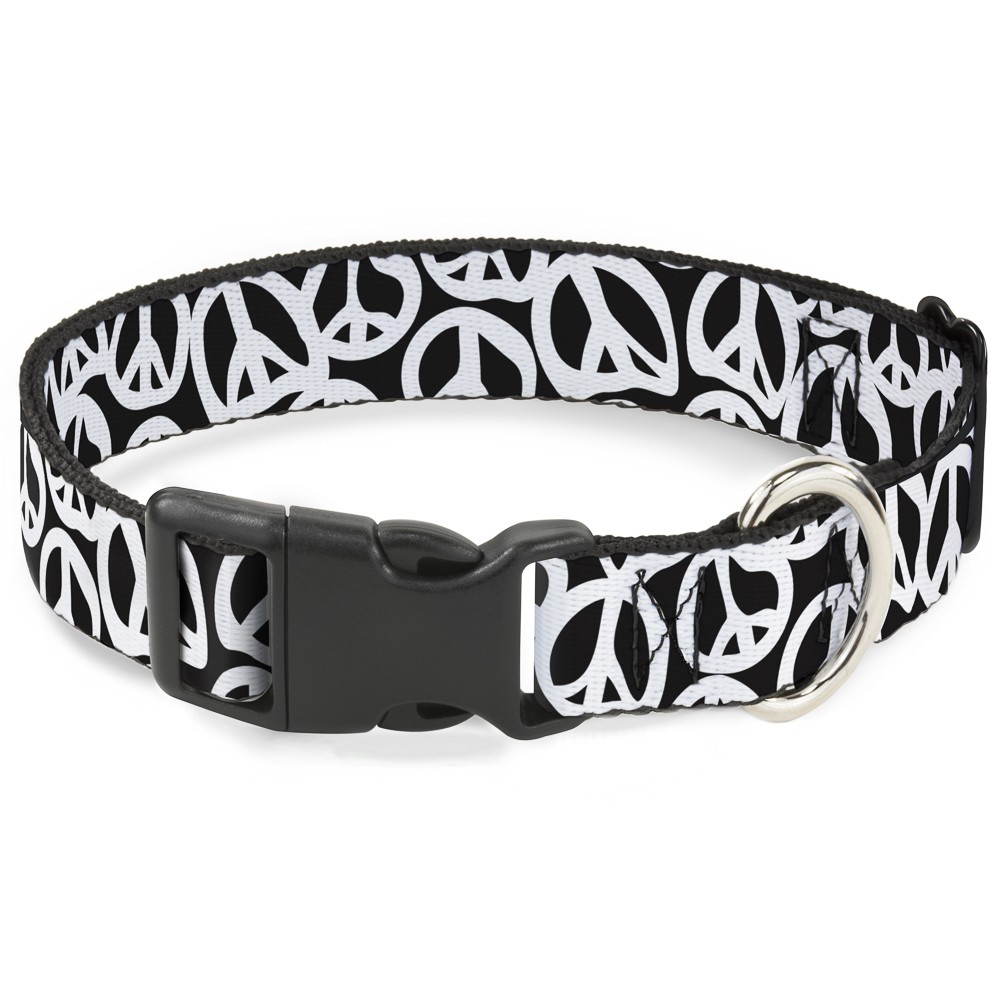 Plastic Clip Collar Peace Black/White Medium 11-16.5