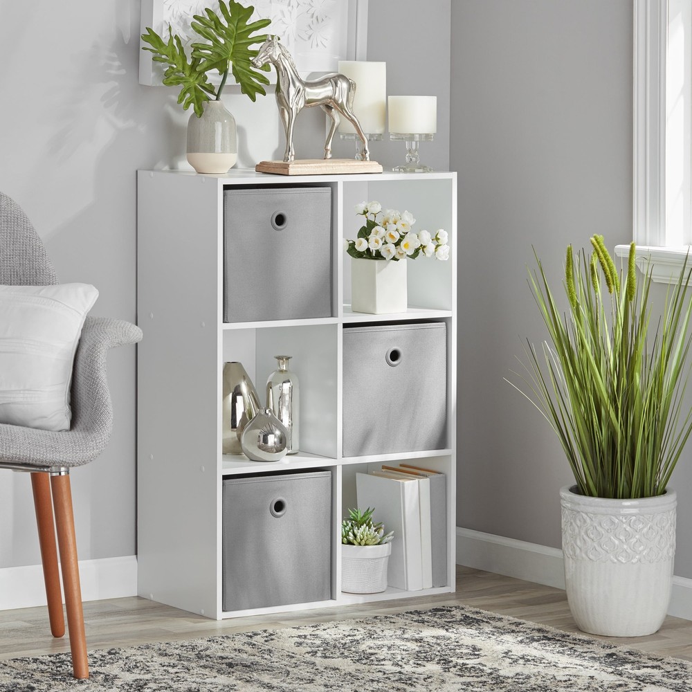 Mainstays White 6-Cube Storage Organizer for Home Organization