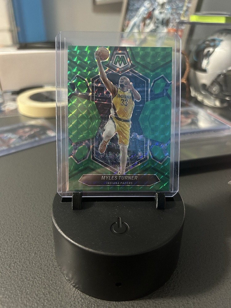 Myles Turner 2023-24 Panini Mosaic Basketball Green Prizm Card Indiana Pacers