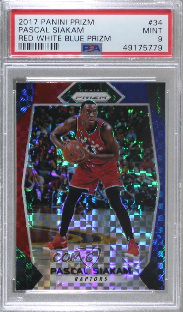 2017-18 Panini Prizm Red White & Blue Prizm Pascal Siakam #34 PSA 9 MINT
