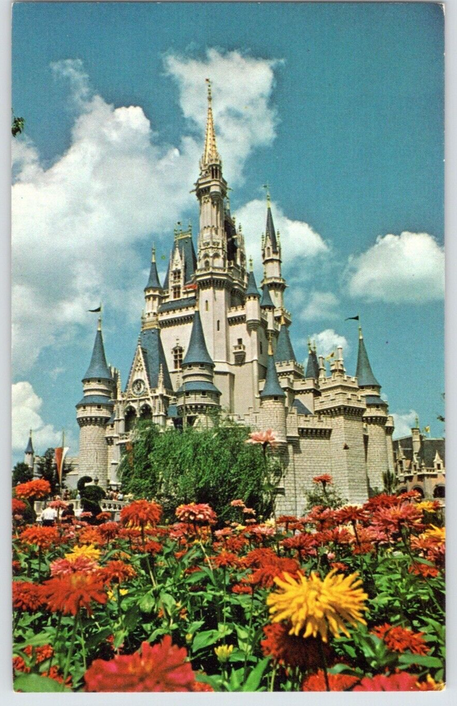 FL Walt Disney World Cinderella Castle Fantasyland Vacation Chrome Postcard