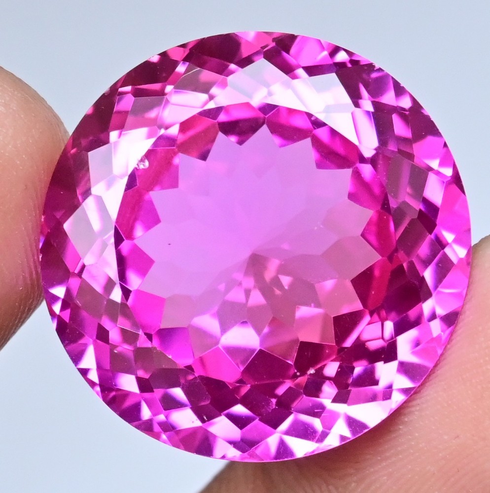 Natural Mogok Pink Ruby 51.00 Ct Certified Flawless Round Loose Gemstone