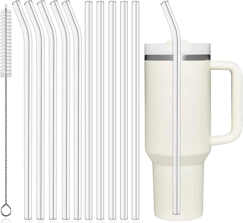 PROOCI 10-Pack 12-inch Reusable Straws for Stanley and Yeti 30oz 40oz Tumblers