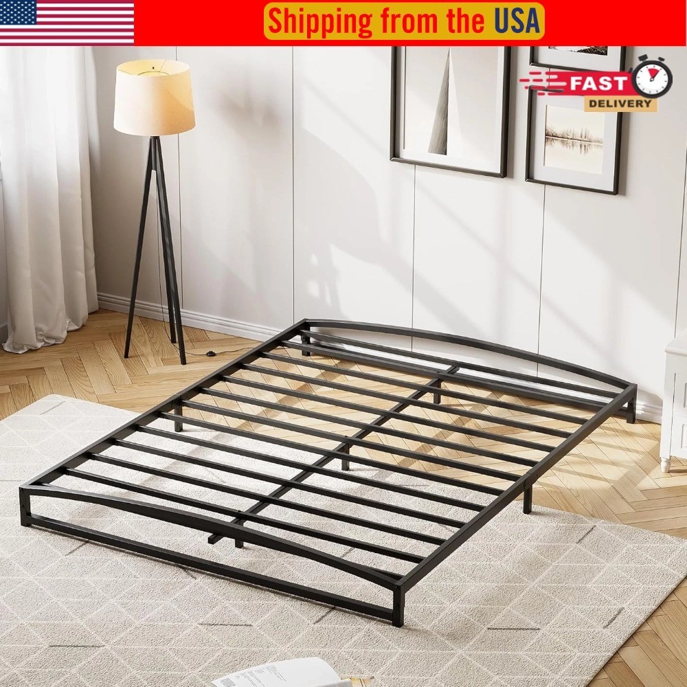 Full Queen Size Metal Platform Bed Frame Storage Headboard Sturdy Steel Slat US