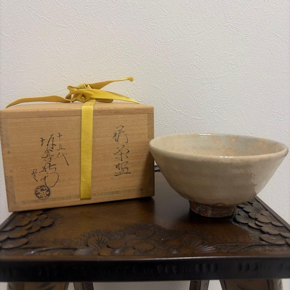 Sakura Shinbei Matcha Tea Bowl 15th Generation Hagi Ware New Condition