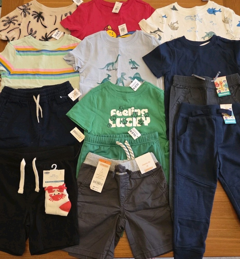 NEW Old Navy Boys 2T Clothing Lot 14 PIECES Summer Tees Tops Shorts  #14-1117