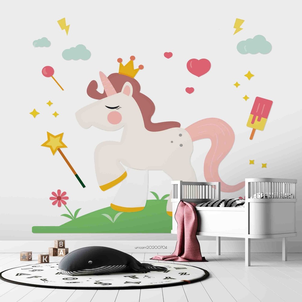 3D Unicorns Cartoon Illustration Wall Murals Wallpaper Murals Wall Sticker