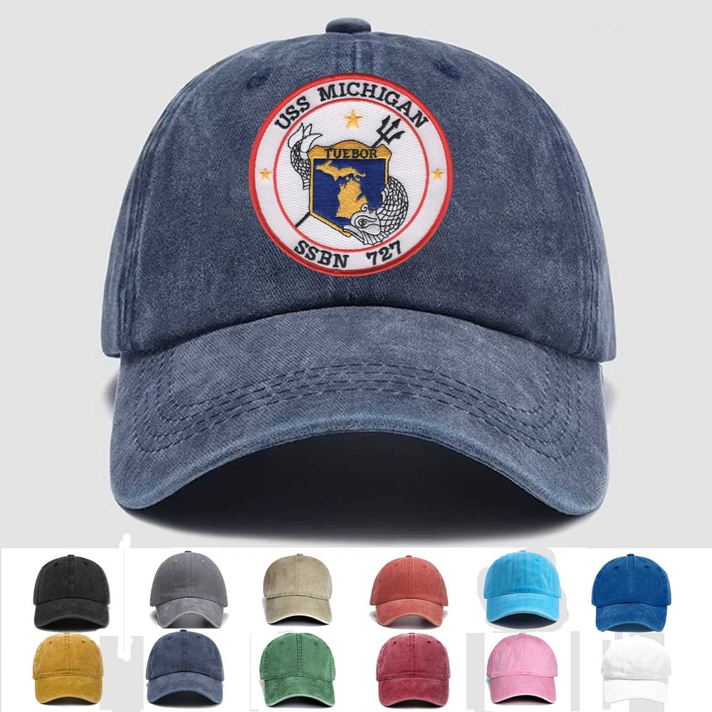 Custom Personalization Embroidered Hat SSGN-727 USS Michigan, Veteran Cap, Gift