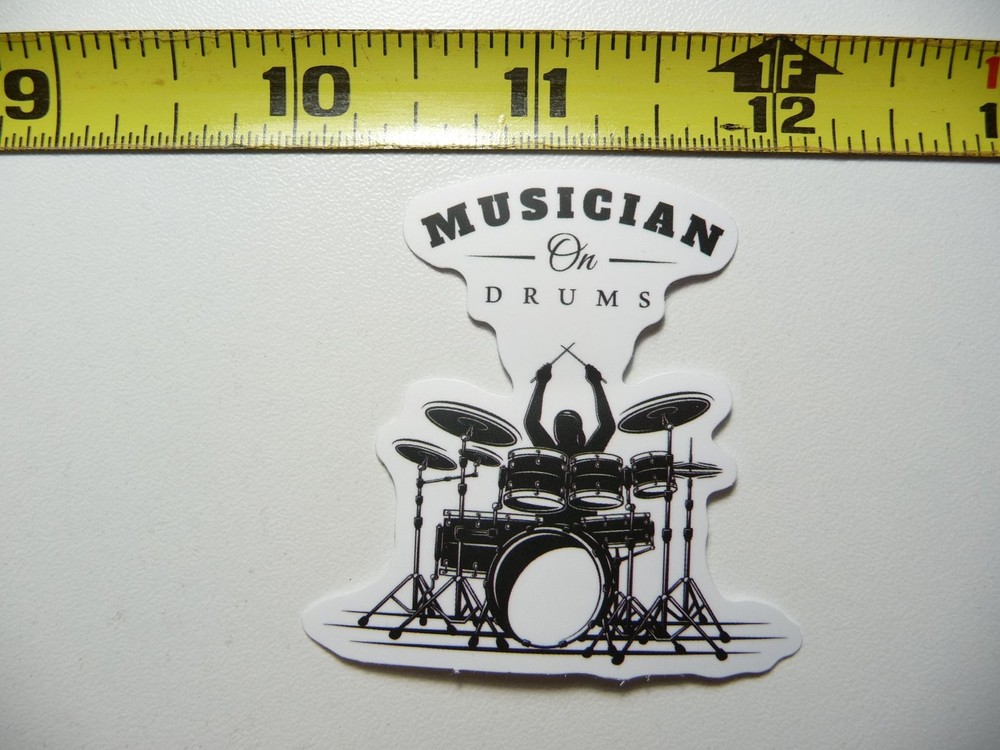 Drummer Music Decal Sticker for Drums Band Concert Musician
