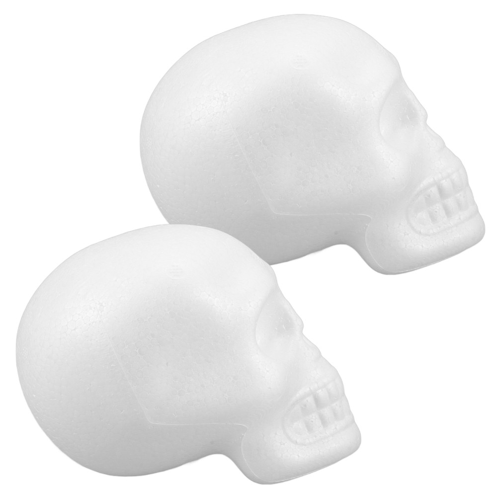2pcs Foam Skull Heads Hanging Decorations for Halloween Party Supplies